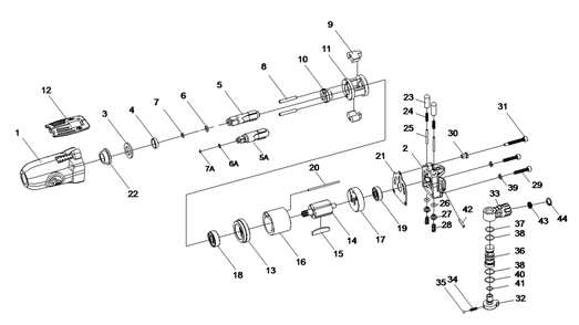 Fig-0 Diagram and Parts List for CP7721  Chicago Pneumatic Wrench
